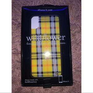 NWT Wildflower Yellow Plaid Phone Case. Fits iPhone X!